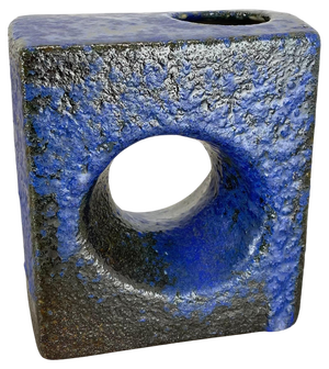 Brutalist Cubic Hole Pottery Vase by Piet Vest Ceramics, 1970s
