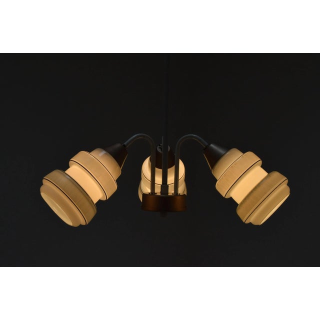 Made in Czechoslovakia Made of lacquered metal, glass 3 x E27 or E26 socket Re-polished Fully functional Original...