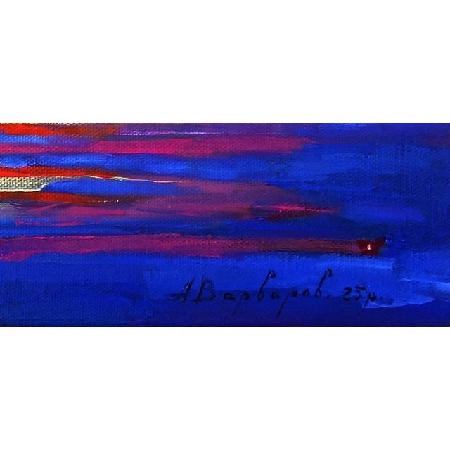 Oil Painting Storks at Sunset Anatoly Varvarov For Sale - Image 9 of 9