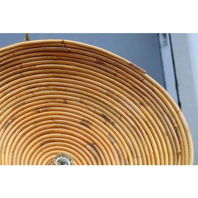 Bamboo and Brass Pendant Lamps, 1950s, Set of 2, in Very Good conditions. Designed 1950 to 1959 I have official proof of...