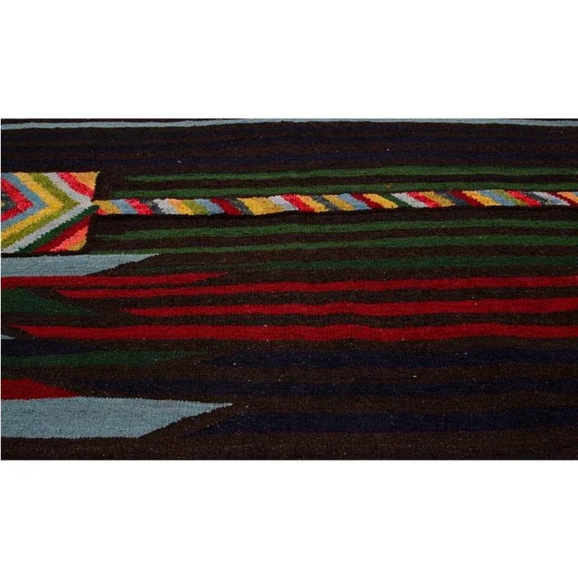 Handwoven Scandinavian Style Persian Kilim Area Rug - 4′5" × 5′9″ For Sale - Image 9 of 11
