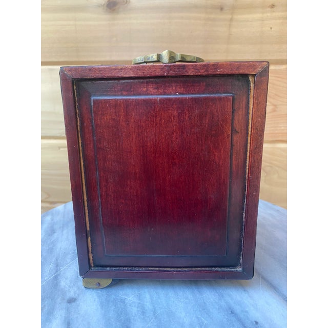 1960's Wooden Chinese Jewelry Cabinet With Jade Inlays For Sale - Image 4 of 11