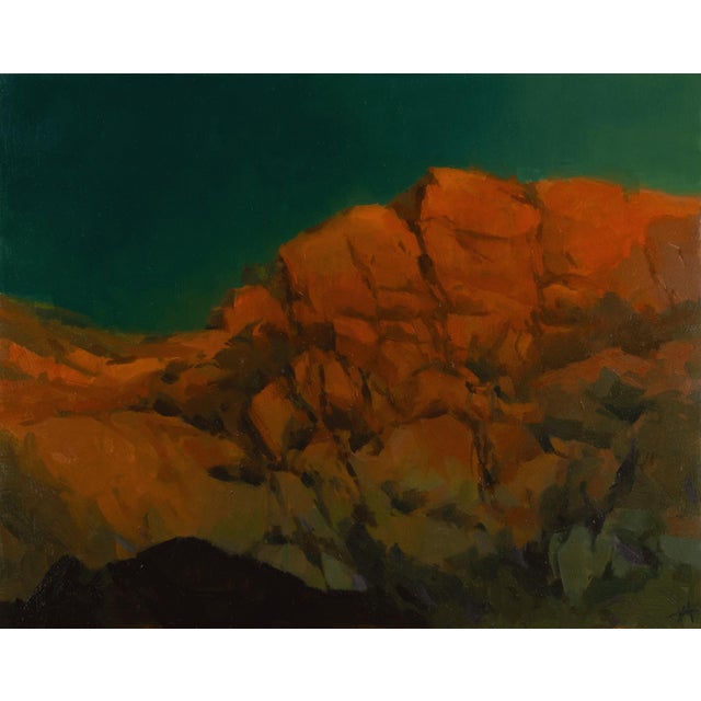 Incandesce by Judd Mercer | Oil on panel Abstract depiction of illuminated rocky landscape. For Sale