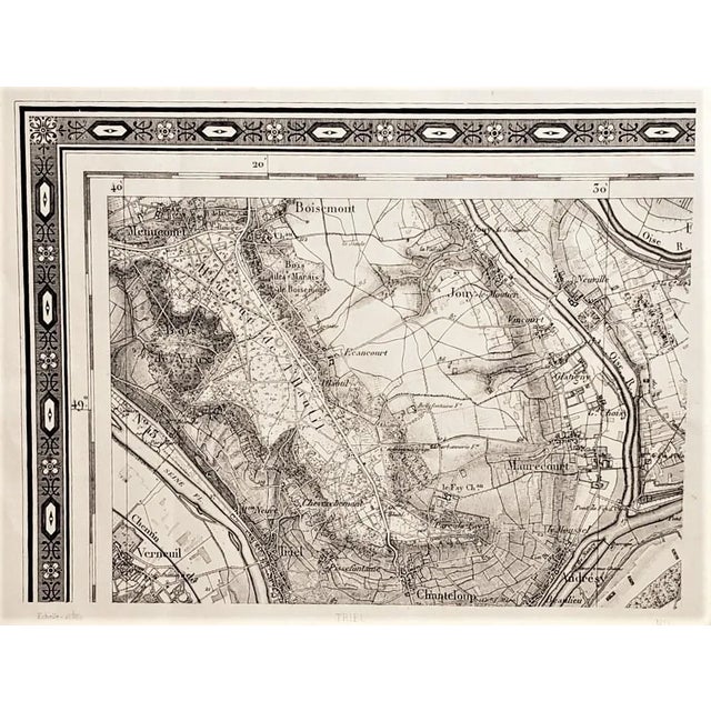 Antique 1800s French Map-Ile De France For Sale - Image 4 of 4