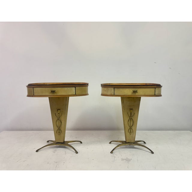 Italian Parchment Bedside Tables or Nightstands, 1950s, Set of 2 For Sale - Image 15 of 17