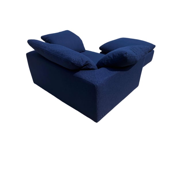 Restoration Hardware Cloud® Luxe Chair-and-a-Half & Ottoman in Navy Perennials® Performance Fabric For Sale In Columbus - Image 6 of 12