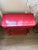 Red Vintage Red Metal Electric Faux Fireplace Heater For Sale - Image 8 of 8