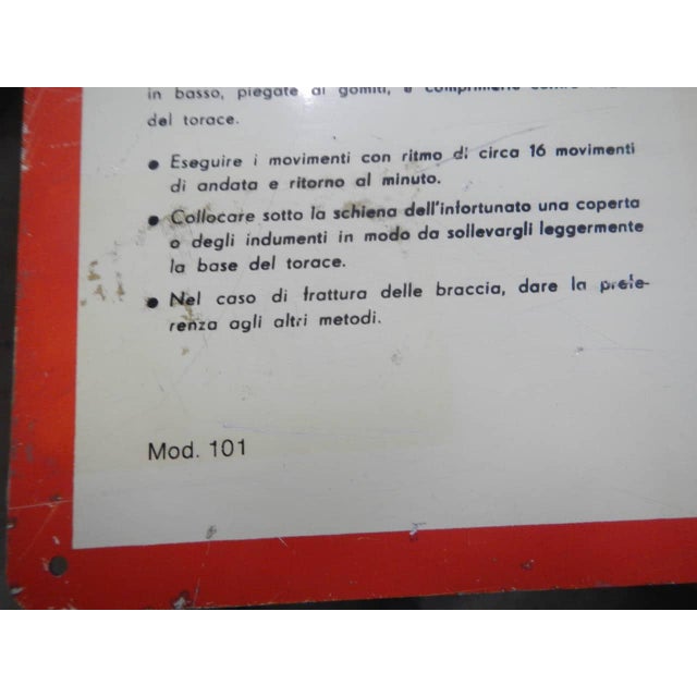 1950s Electric Shock Rescue Sign, 1950s For Sale - Image 5 of 9