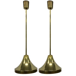 Brass Pendants attributed to Stilnovo, 1960s, Set of 2 For Sale