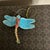 Cornflower Blue Boho Enamel Insect Wall Pair For Sale - Image 8 of 8