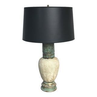 Mid-Century Iron & Ceramic Table Lamp For Sale