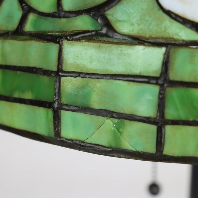 Vintage Tiffany Leaded Stained Glass Table Lamp With Acorn Shade 20thC For Sale - Image 15 of 15