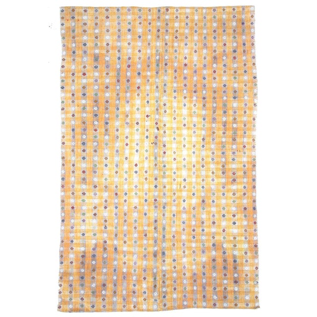 Textile 1960s Vintage Embroider Cotton Adana Kilim Rug- 6′10″ × 10′7″ For Sale - Image 7 of 7