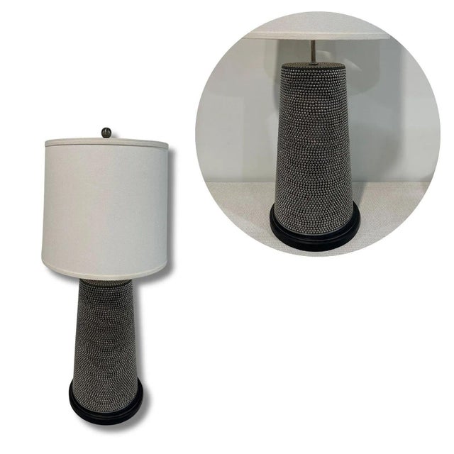 Modern Black and Silver Table Lamp For Sale - Image 4 of 4