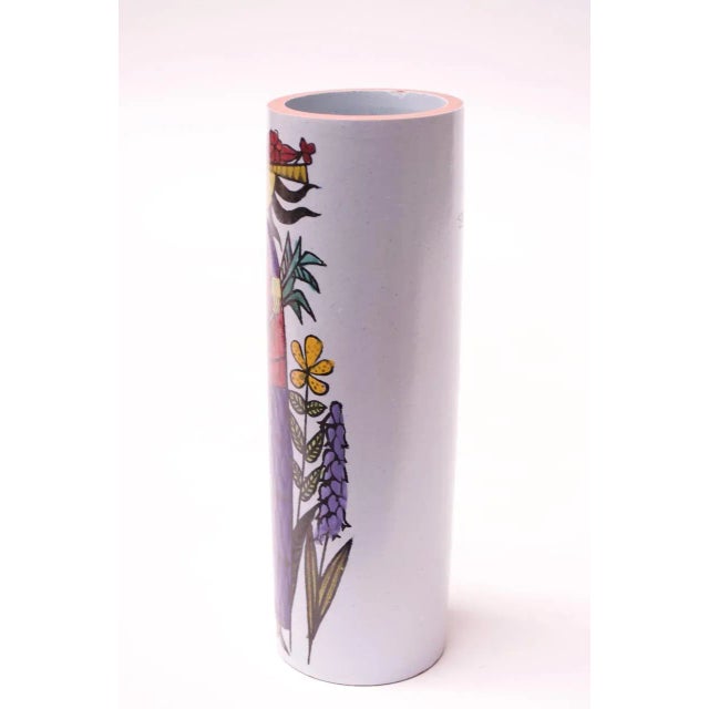 Mid-Century Modern Mid-Century Swedish Modern Stig Lindberg "Karneval" Earthenware Vase Gustavsberg For Sale - Image 3 of 13