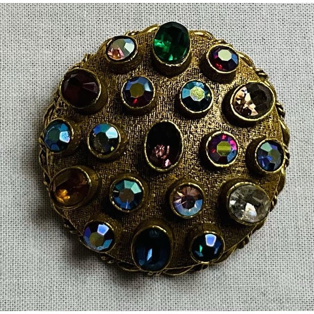 Mid-Century Modern 1950s Art (Arthur Pepper) Sputnik Rhinestone Brooch Pin For Sale - Image 3 of 13