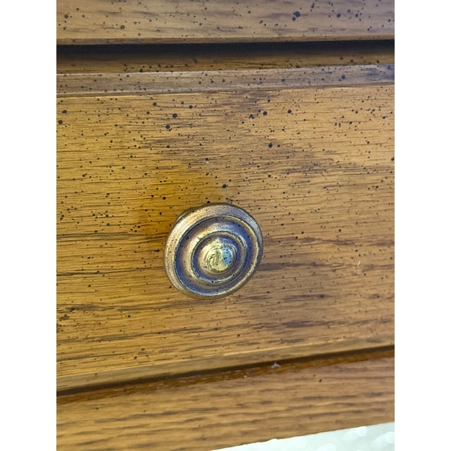 Brown Late 20th Century Stone Top Oak Victorian Style Sever / Wash Stand For Sale - Image 8 of 10