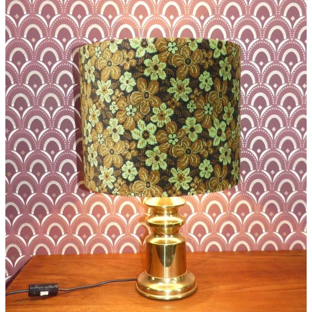 Deco highlight Delighted Flower Power Lamp 70s table lamp, noble model Gold -chrome -plated plastic foot and lamps on the...