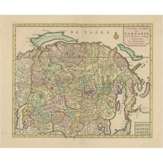 Map of Tartary by Isaak Tirion, Detailed Cartography of Northern Asia, 1740 For Sale