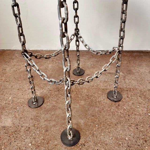 Brutalist Chain Link Steel Side Table For Sale In Buffalo - Image 6 of 6