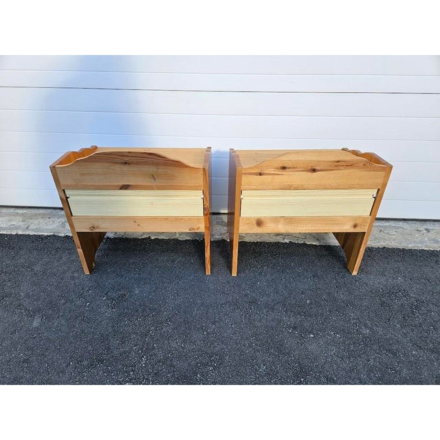 Mid 20th Century Pair of Swedish Pine Nightstands For Sale - Image 13 of 13
