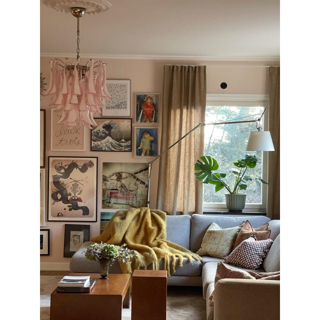 Contemporary Pink Murano Glass Chandelier in the style of Mazzega For Sale - Image 3 of 10