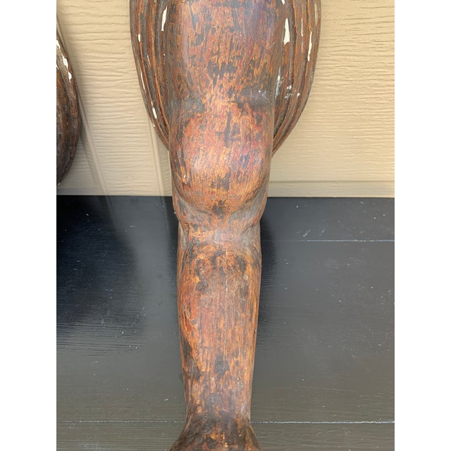 Brown Vintage Trompe l'Oeil Plaster Arm Candle Sconces, Pair For Sale - Image 8 of 13