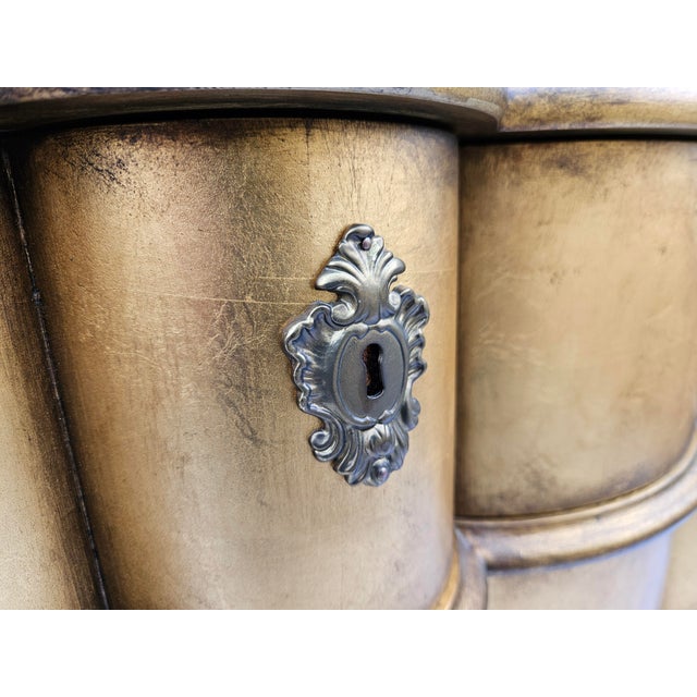 Gold Leaf or Gilt Scalloped Front Chest of Drawers For Sale - Image 12 of 18