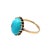 10k Yellow Gold Dome Shape Oval Turquoise Ring, Size 5 For Sale - Image 4 of 5