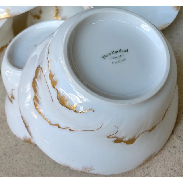Circa 1900/1903 Theo Haviland Art Nouveau-Style Limoges Gold Gilt on Fine Porcelain China Berry Bowls - Set of 6 For Sale - Image 18 of 18