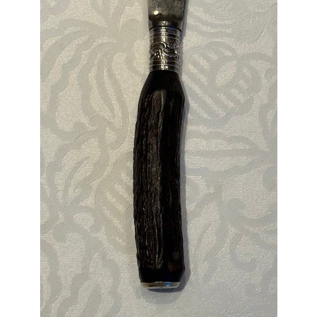 1920s Staghorn and Sterling Silver Carving Set- 3 Pieces For Sale - Image 17 of 17