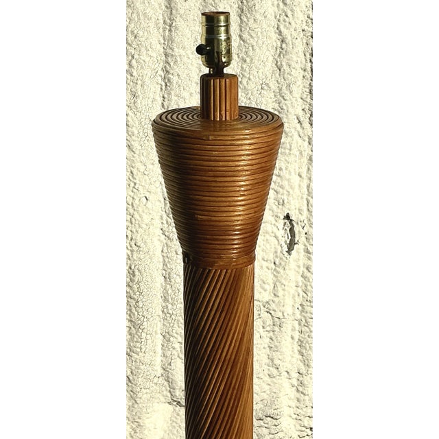 Vintage Costal Pencil Reed Floor Lamp For Sale In West Palm - Image 6 of 6