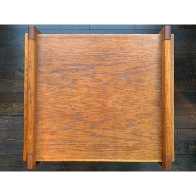 Sienna 1940s French Modern Oak Side Table by René Gabriel For Sale - Image 8 of 15