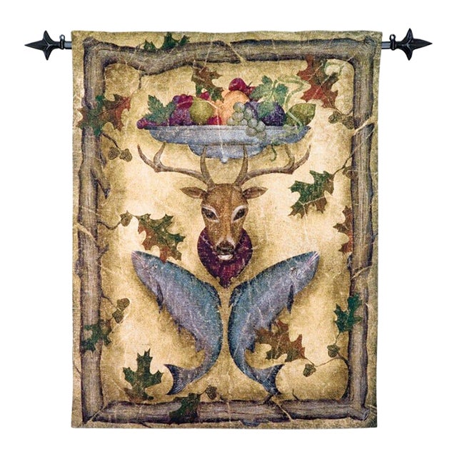 Highland Lodge Loom Woven Tapestry - 132 X 100 Cm (4'4" X 3'4") - Requires Rod Size 3 For Sale