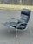 Mid-Century Modern Postmodern Black Leather Lafer Reclining Lounge Chair For Sale - Image 3 of 10