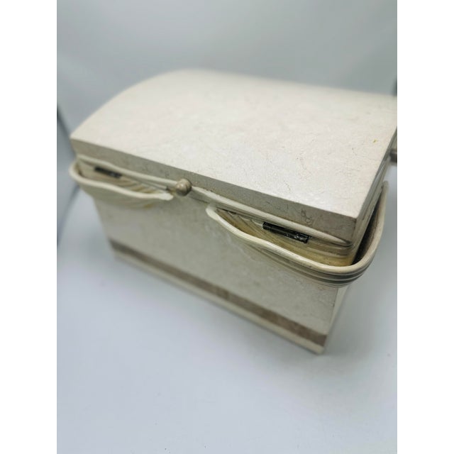 Wood Large Midcentury Modern Tessellated Jewelry Box For Sale - Image 7 of 8