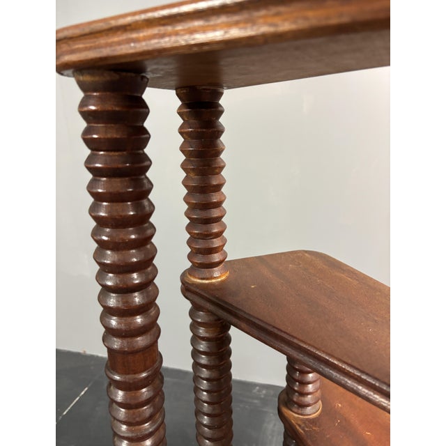 Mid-Century French Turned Wood Library Steps in the style of Charles Dudouyt, 1950s For Sale - Image 11 of 18