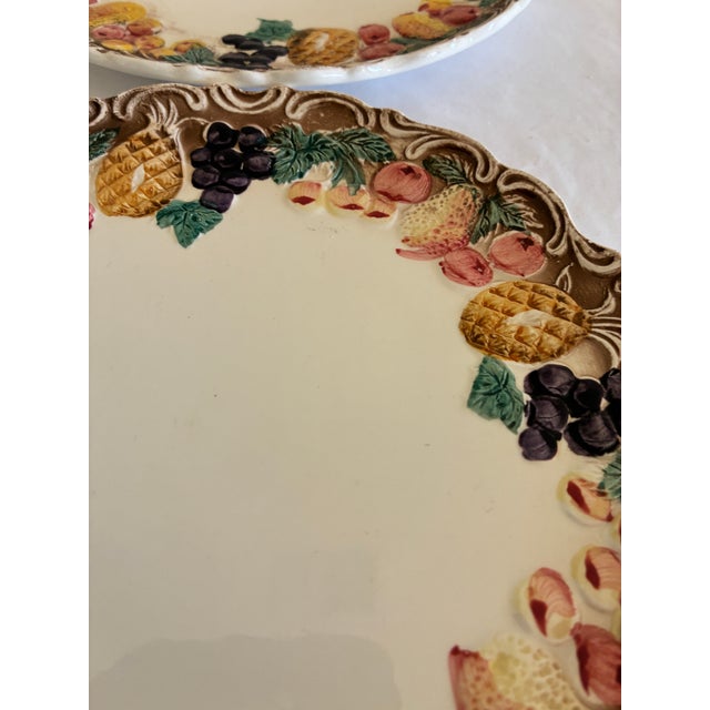 Vintage Lefton Majolica Style Fruit Border Plates - Set of 6 For Sale - Image 10 of 12