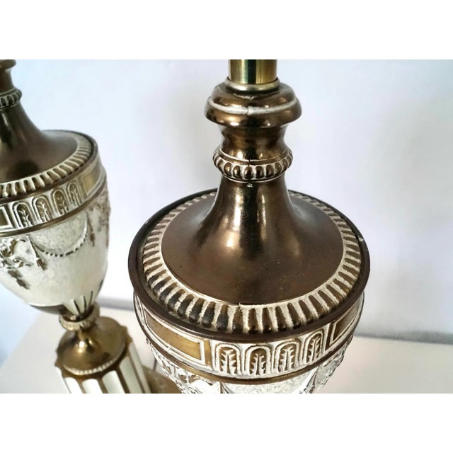 1940s 1940’s Neoclassical Style Roman Inspired Regency Table Lamps - a Pair For Sale - Image 5 of 12