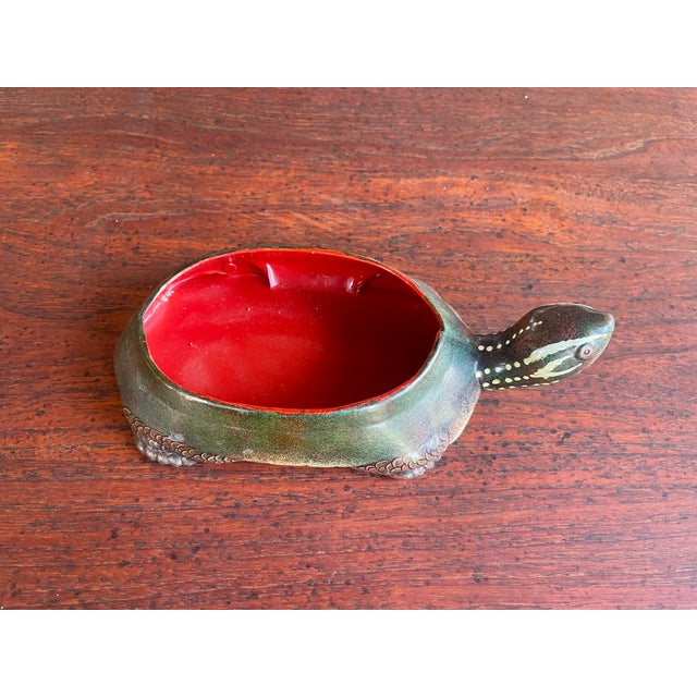 1930s Japanese Mid Century Lacquer Tortoise Turtle Jewelry Box For Sale - Image 5 of 6