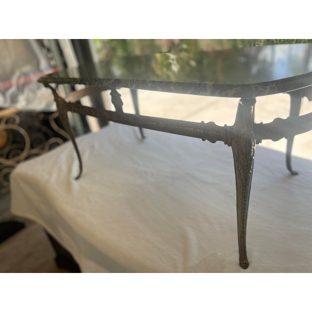 Green 1950s Vintage Green Marble Top Italian Style Coffee Table For Sale - Image 8 of 12