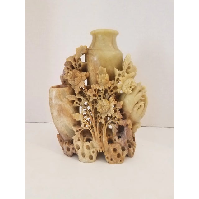 Vintage 1950s Hetian Soap Stone Chinese Hongshan Culture Hand Carved Incense Burner For Sale - Image 11 of 11