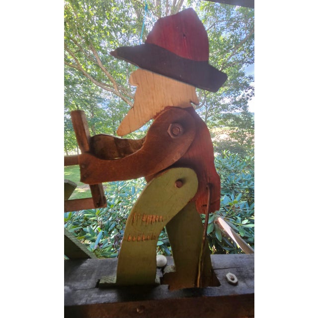 American Vintage 1950's American Folk Art Mechanical Lumberjack Whirligig For Sale - Image 3 of 18