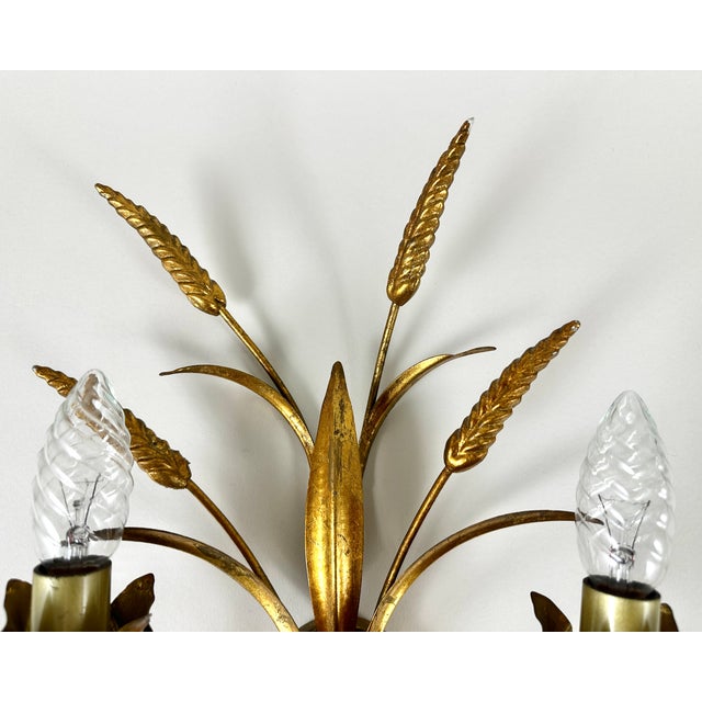 1950s Mid-Century Wheat Sheaf Sconce, Florence, Italy, 1950s For Sale - Image 5 of 8