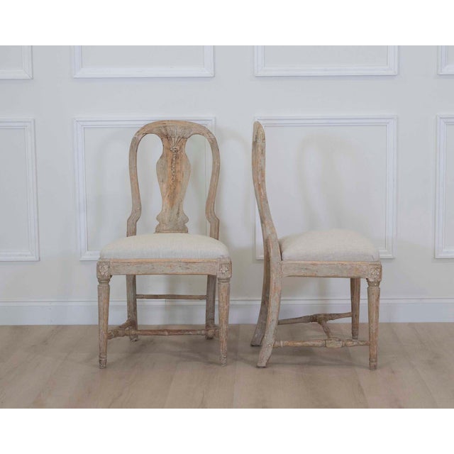 Stone Gray Pair of 19th Century Provincial Gustavian Chairs in Original Paint For Sale - Image 8 of 8