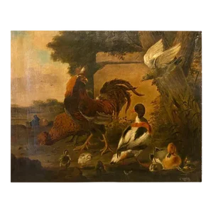Large Still Life with Birds after Hondecoeter