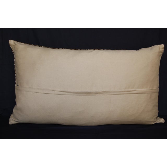 Classic Turkish Oushak Rug Lumbar Pillow – Handwoven Vintage Rug Cushion Case -19'' X 33'' For Sale - Image 9 of 10