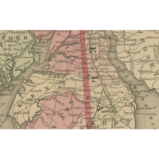 Delaware and Maryland Map, 1864 For Sale - Image 6 of 12