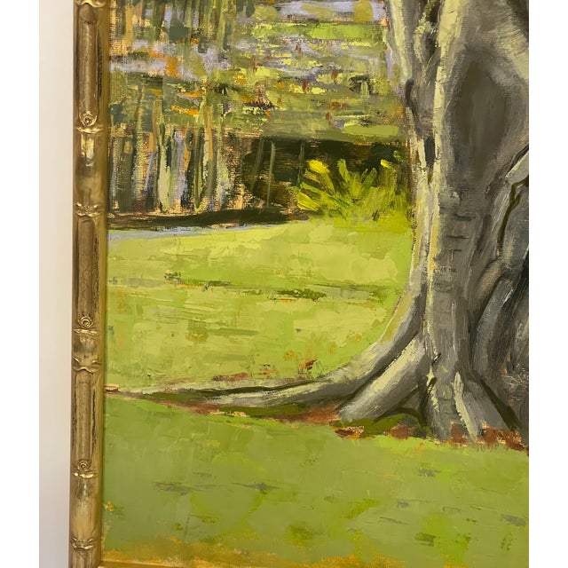 Landscape Oil Painting on Canvas Board, Trees of Florida, Signed For Sale - Image 9 of 11
