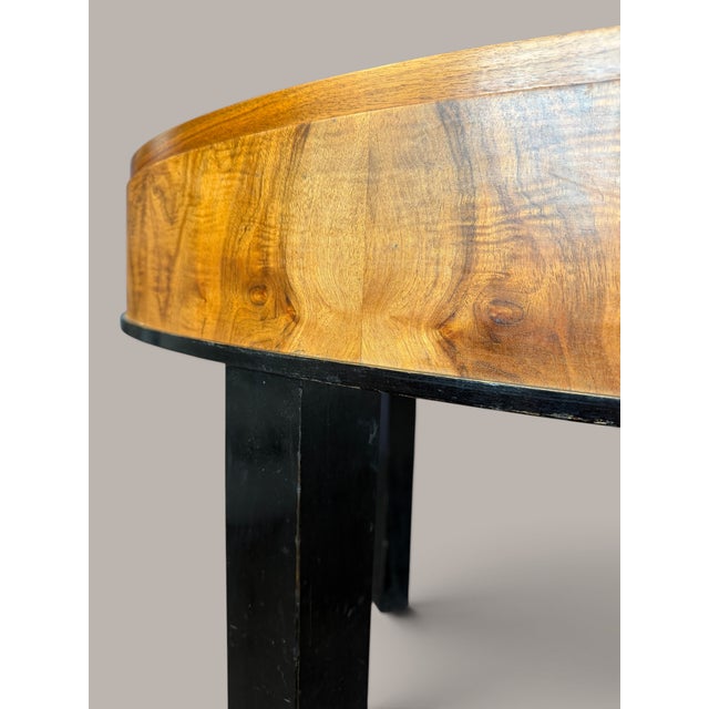 1930s Art Deco Oval Table with Wood Grain, 1930 For Sale - Image 5 of 7
